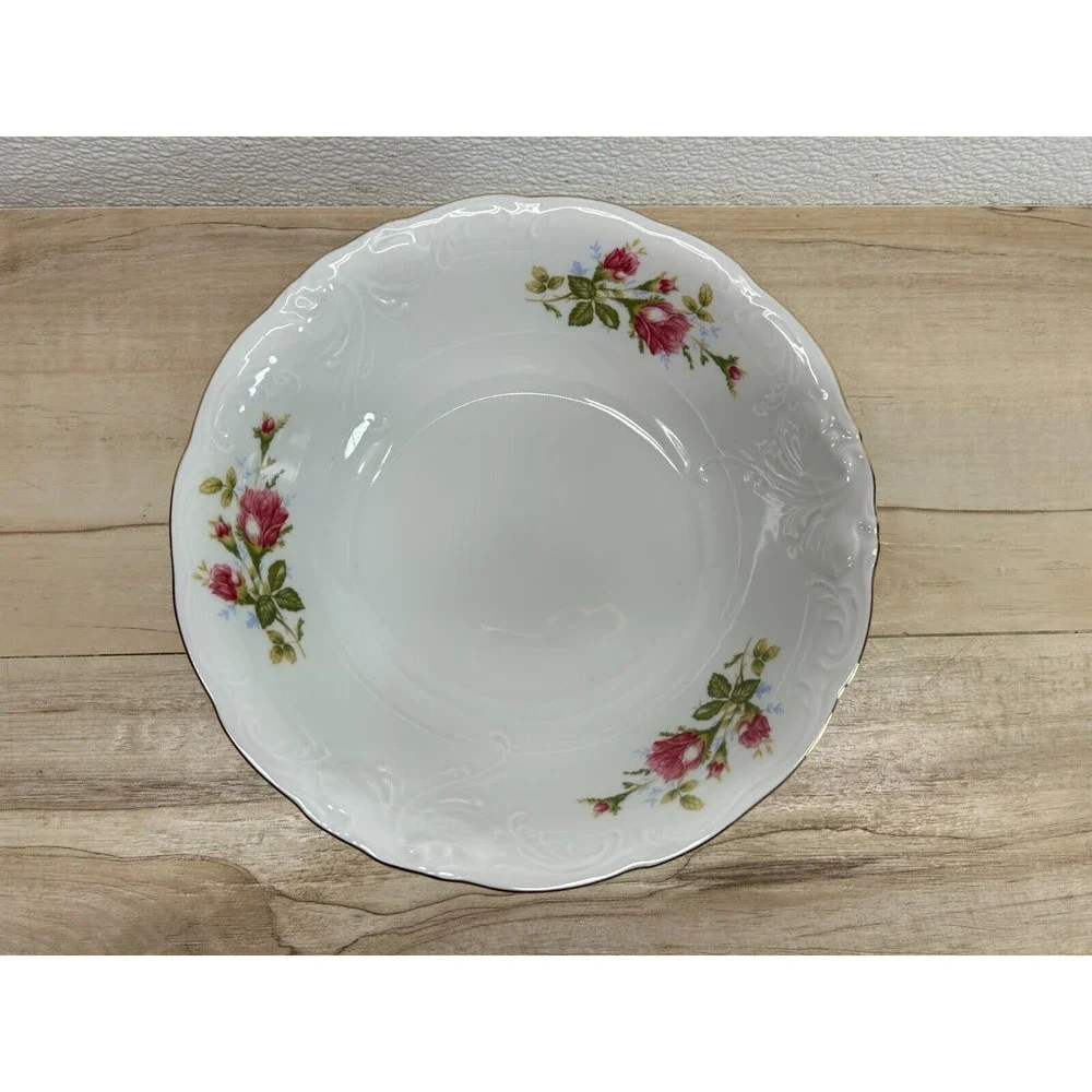 Vintgae Wawel Rose Garden Fine China Porcelain Salad Serving Bowl Made In Poland